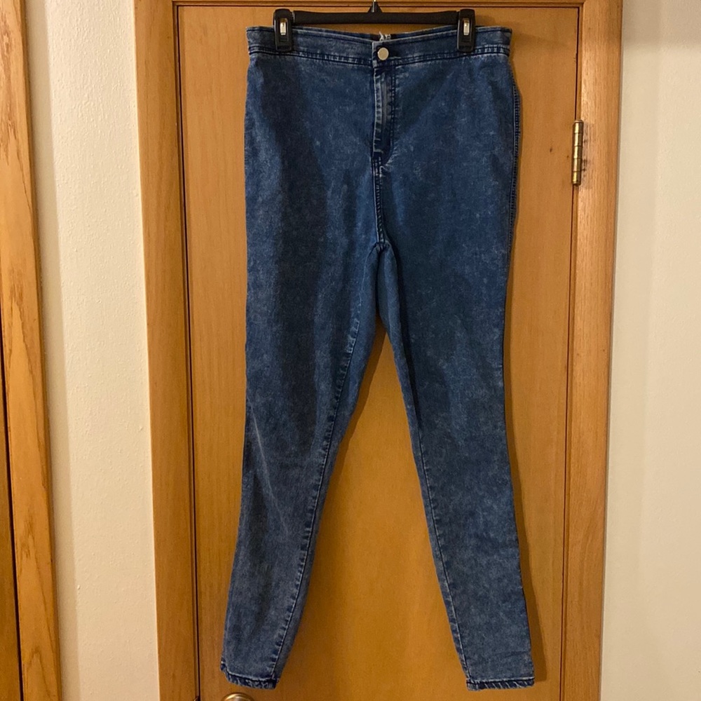 ASOS Curve High Waist High Rise Skinny Jeans Stone Washed Size 14
